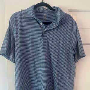 Southern Tide Men's Light and Navy Blue Striped Polo